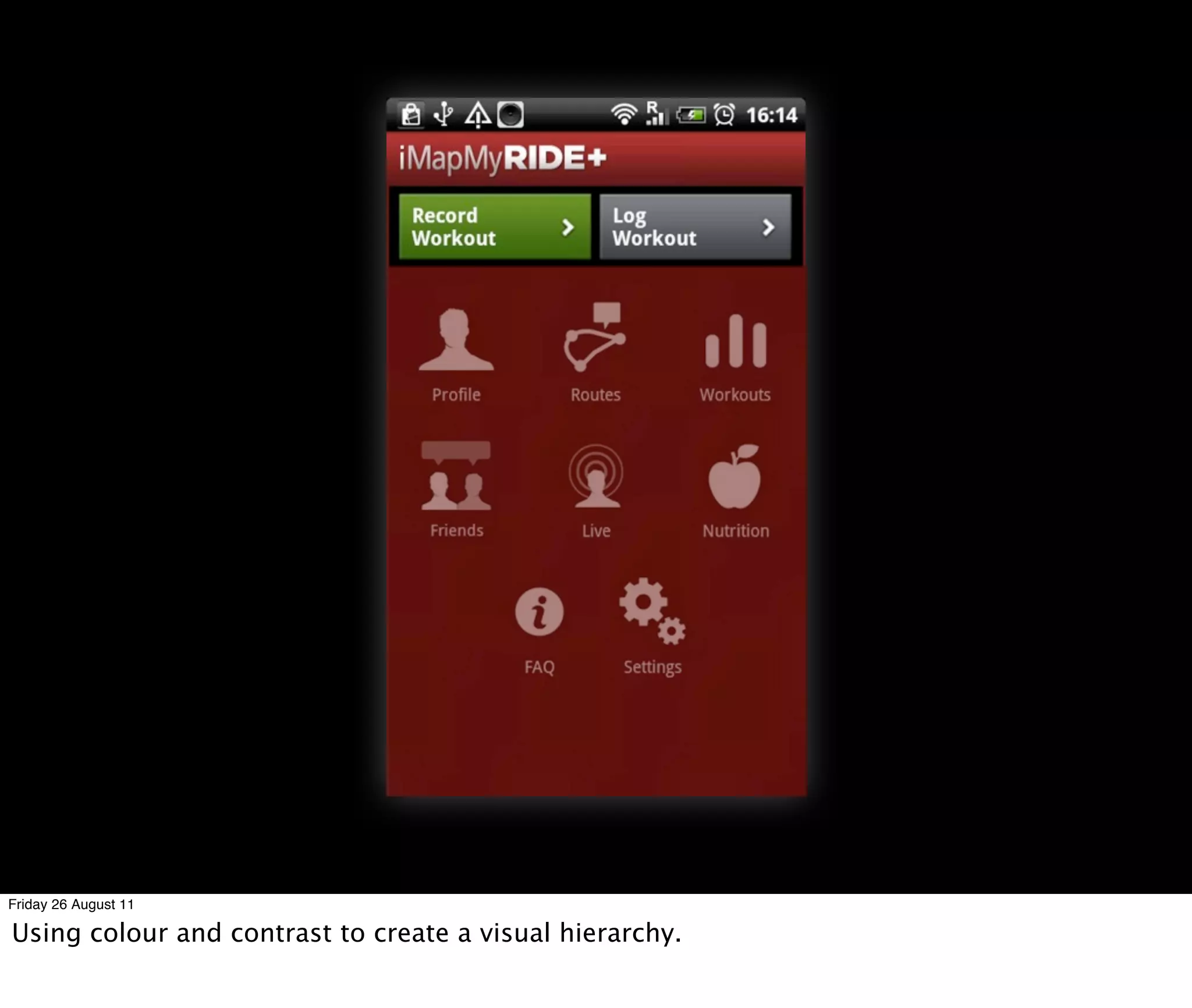 Friday 26 August 11

Using colour and contrast to create a visual hierarchy.
 