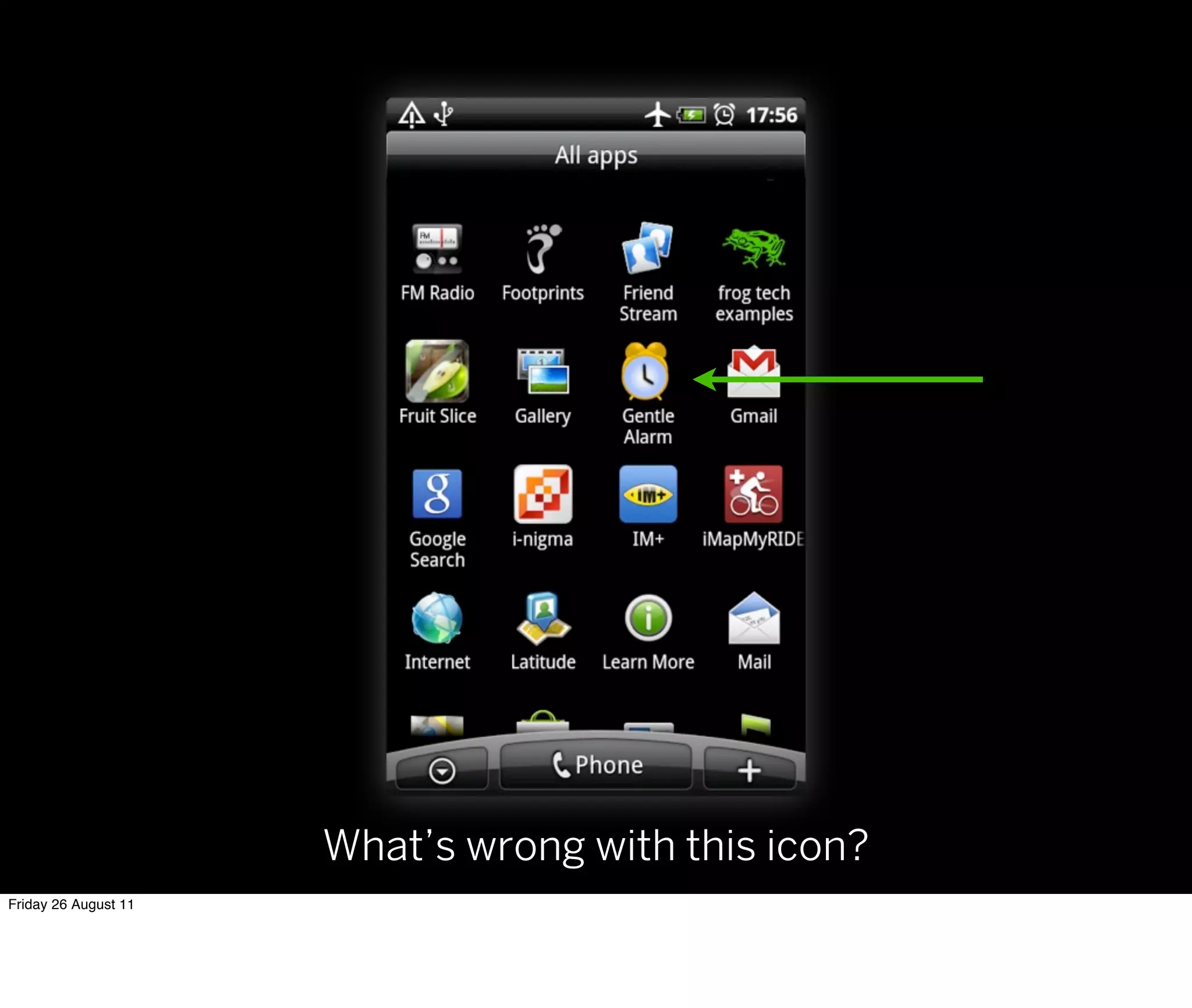 What’s wrong with this icon?
Friday 26 August 11
 