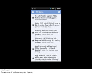 Friday 26 August 11

No contrast between news items.
 