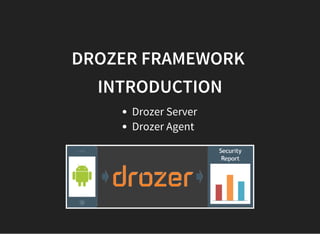 DROZER FRAMEWORK
INTRODUCTION
Drozer Server
Drozer Agent 
 