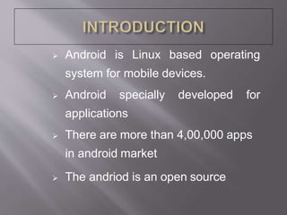 Android Operating System | PPTX | Operating Systems | Computer Software ...
