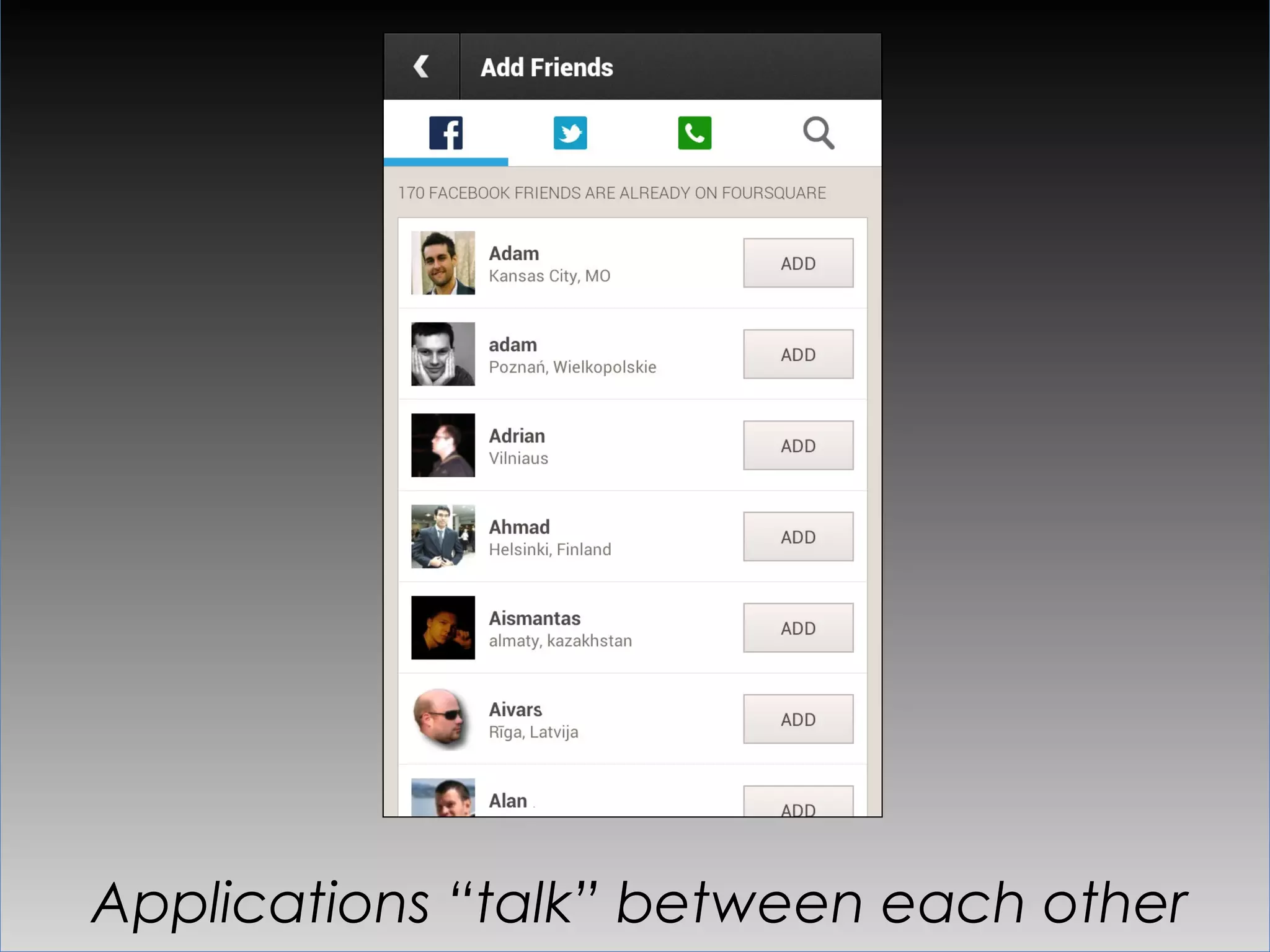Applications “talk” between each other
 