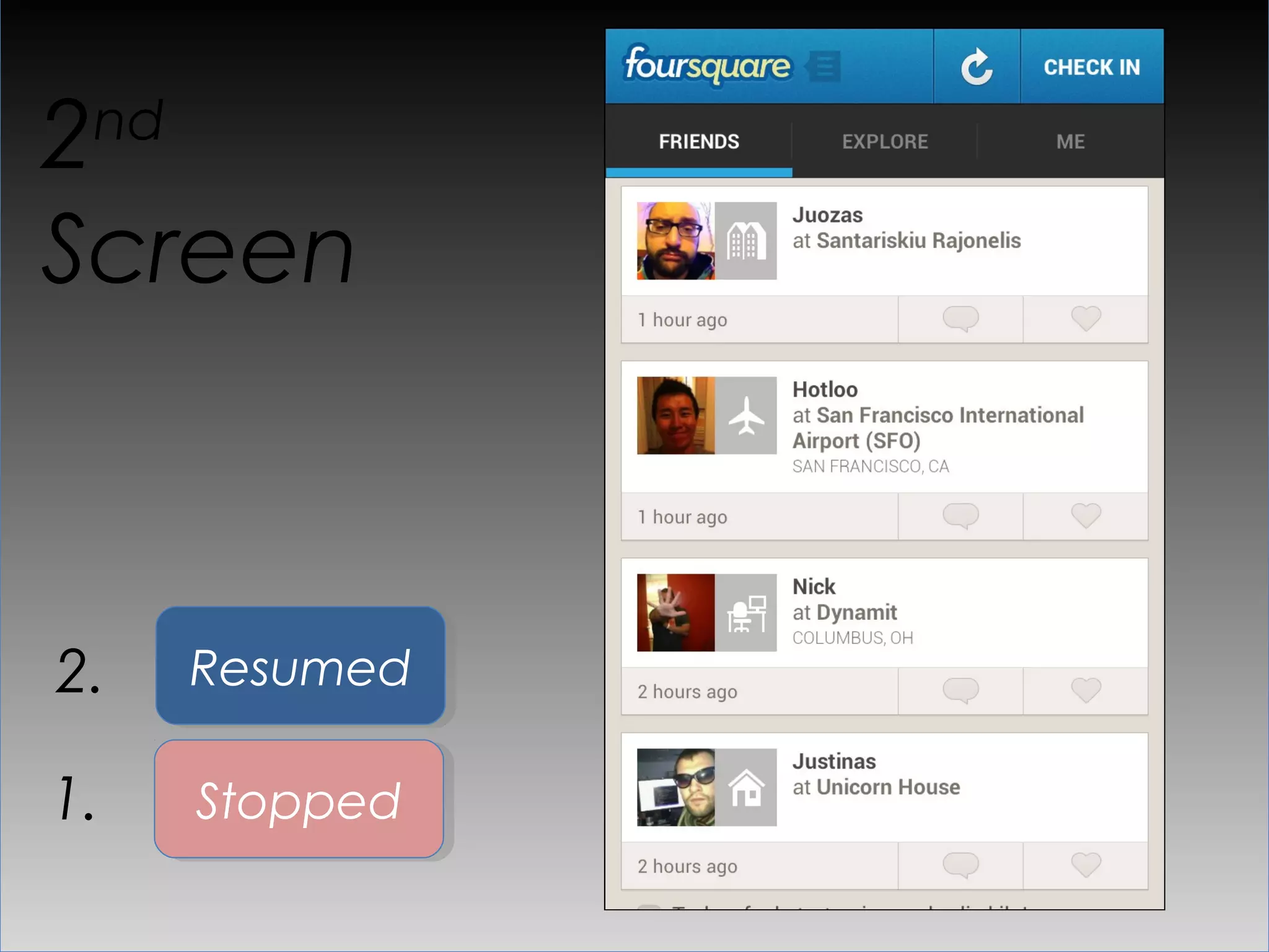 2 nd

Screen



2.     Resumed

1.     Stopped
 