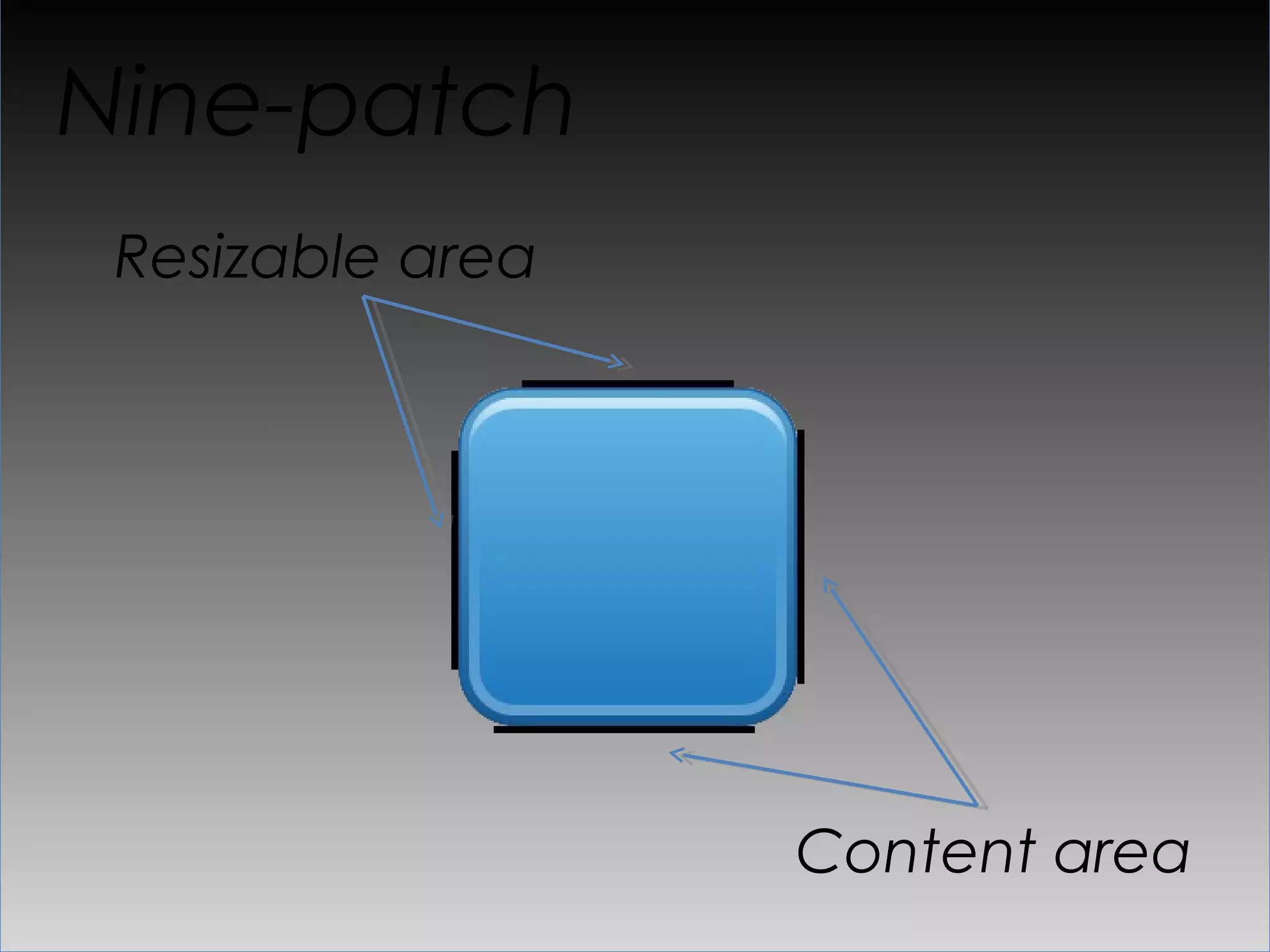 Nine patch
 •  Buttons
 •  Backgrounds
 