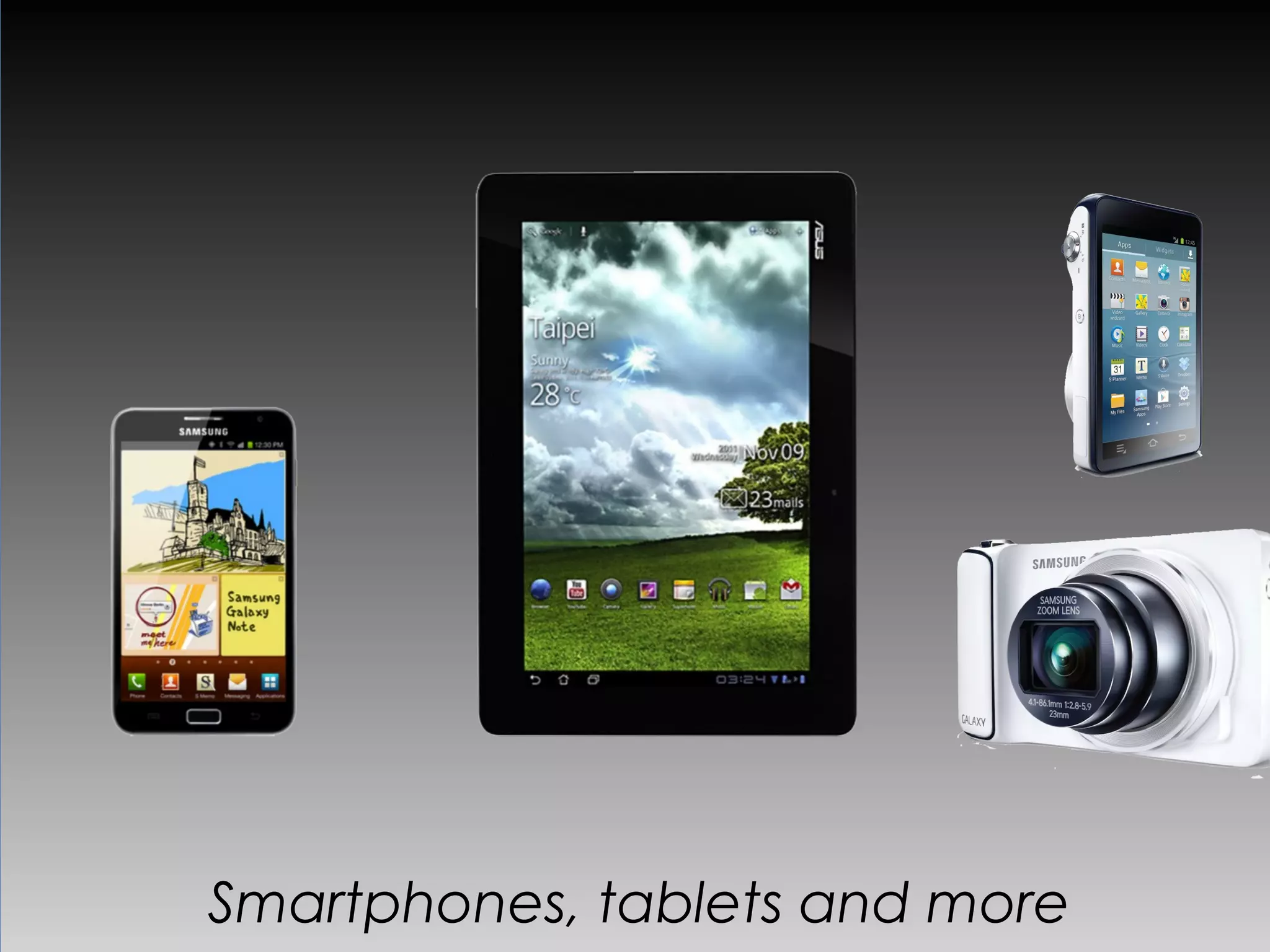 Smartphones, tablets and more
 