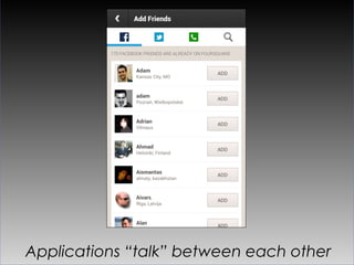 Applications “talk” between each other
 