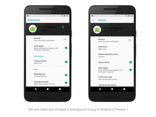 Title with black text on black is background is bug of Android O Preview 1
 