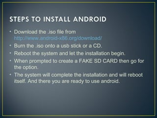 Android os installation | PPT