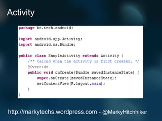 Activity http://markytechs.wordpress.com -  @MarkyHitchhiker 