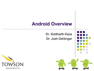 Android Overview
Dr. Siddharth Kaza
Dr. Josh Dehlinger
 