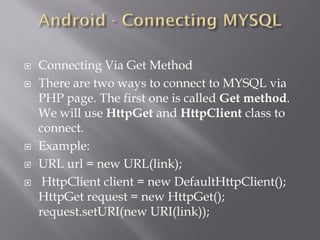 Androidphpmysql | PPT