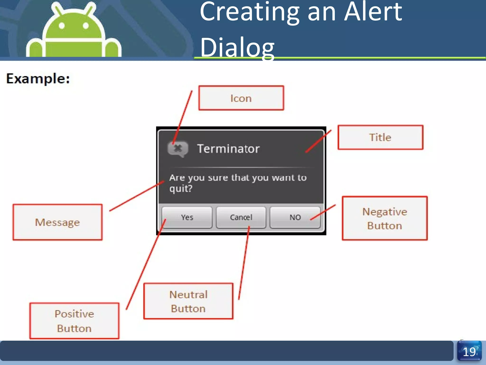 Creating an Alert Dialog 