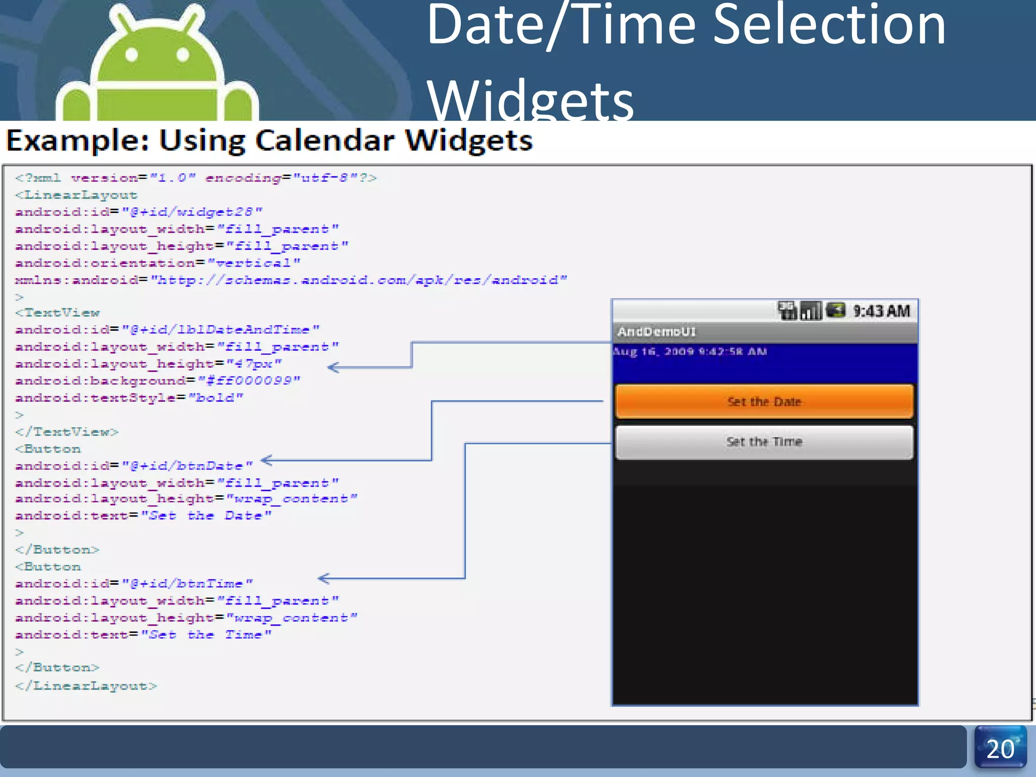 Date/Time Selection Widgets 