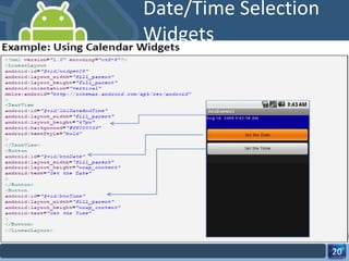 Date/Time Selection Widgets 