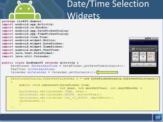 Date/Time Selection Widgets 