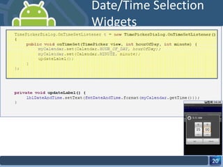 Date/Time Selection Widgets 