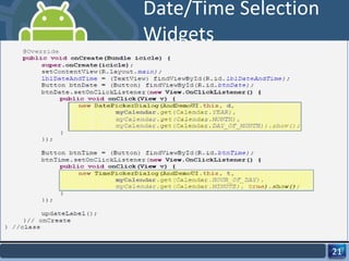 Date/Time Selection Widgets 