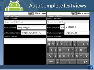 AutoCompleteTextViews 