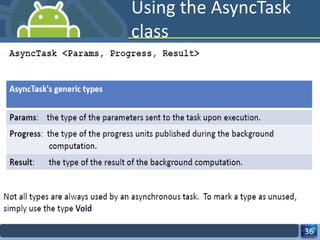 Using the AsyncTask class 