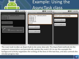 Example: Using the AsyncTask class 