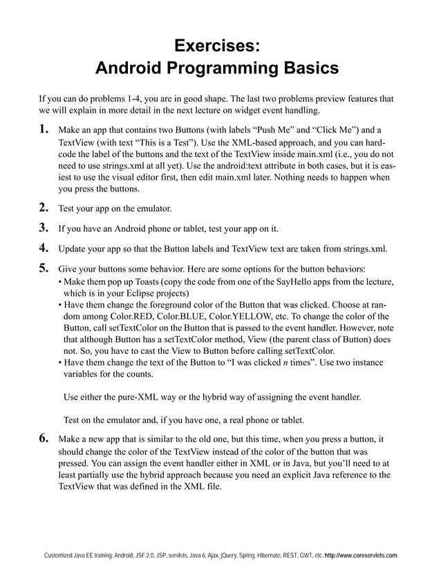 Android programming basics | PDF