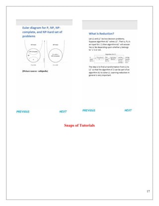 17
Snaps of Tutorials
 