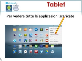 Per vedere tutte le applicazioni scaricate 
 