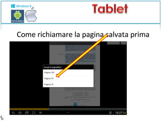 Come richiamare la pagina salvata prima 
 