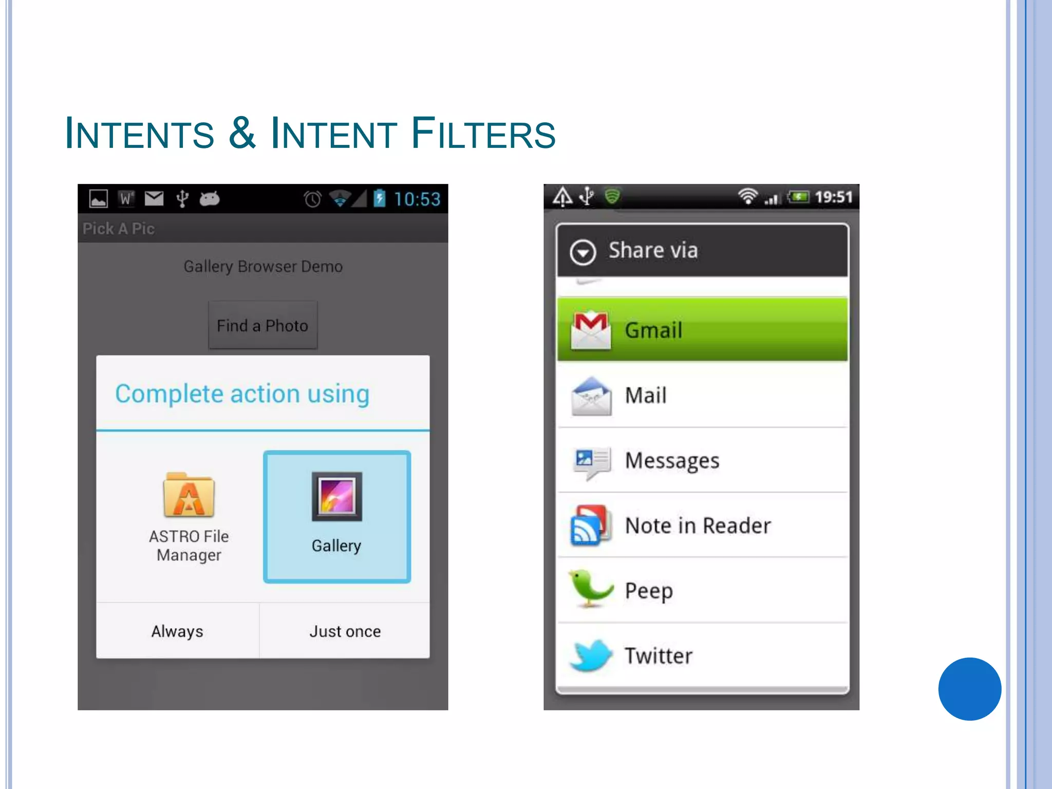 INTENTS & INTENT FILTERS

 