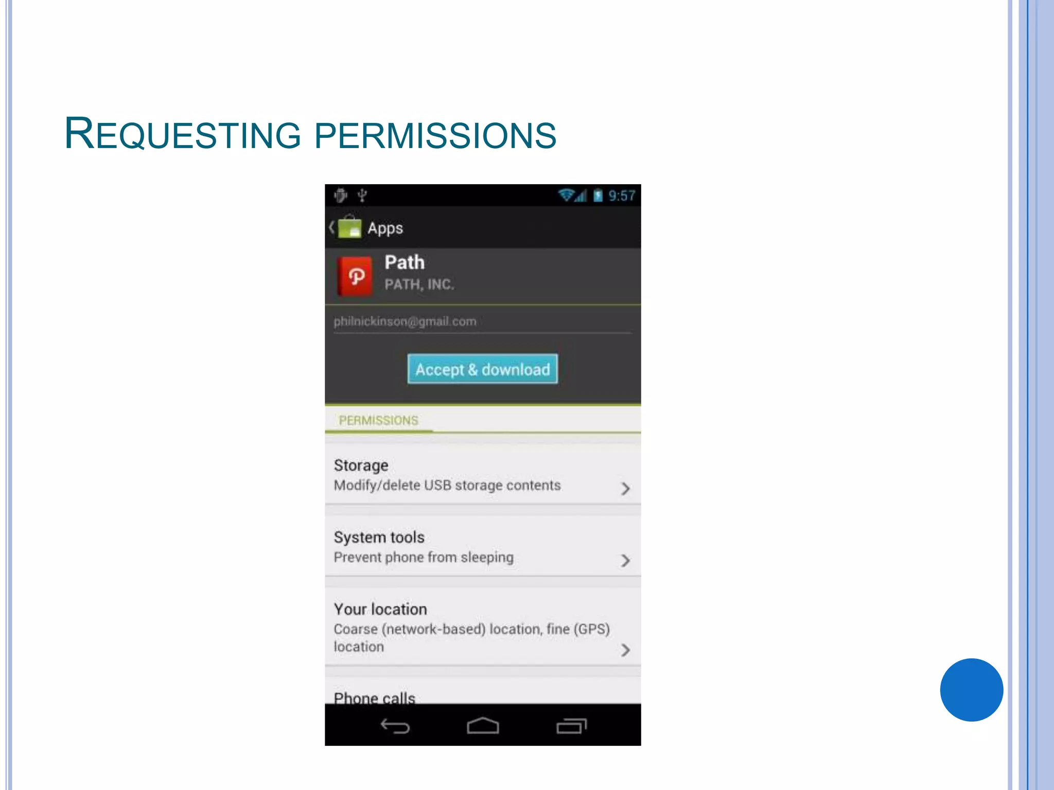 REQUESTING PERMISSIONS

 