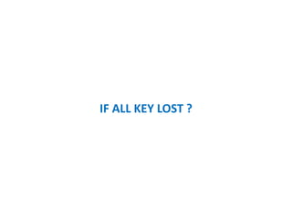USER KEY
Input from user
Only exist in memory
Just clear when exit
 