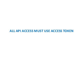 ALL API ACCESS MUST USE ACCESS TOKEN
 