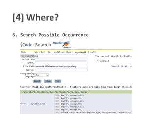 [4] Where?
6. Search Possible Occurrence
 