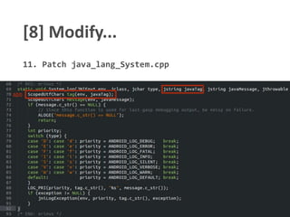 [8] Modify...
11. Patch java_lang_System.cpp
ADD
 