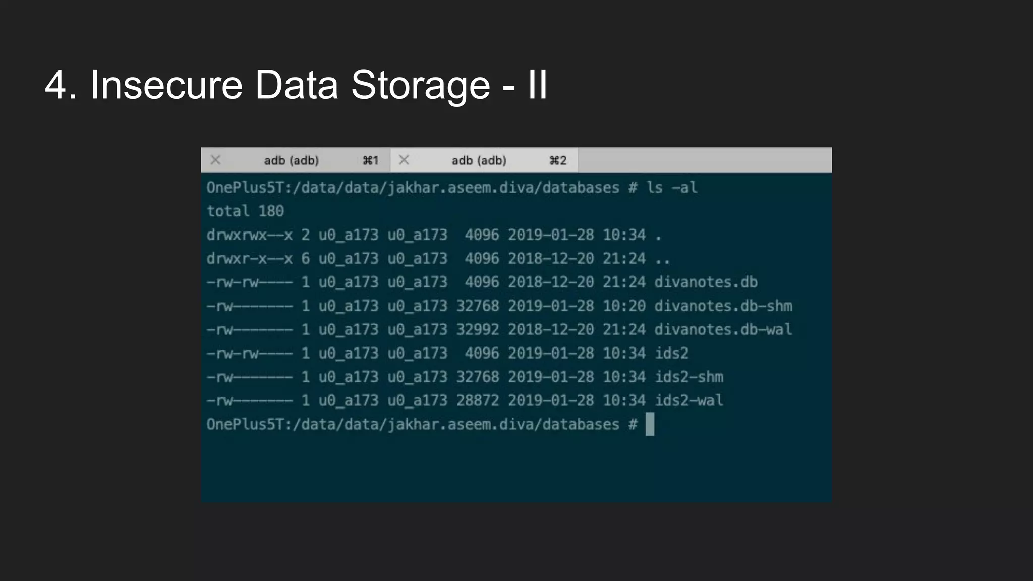4. Insecure Data Storage - II
 