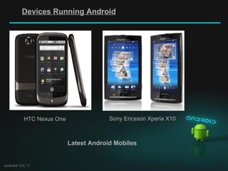 android  OS| 17 Devices Running Android HTC Nexus One Sony Ericsson Xperia X10 Latest Android Mobiles 