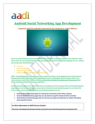 Android social networking app development