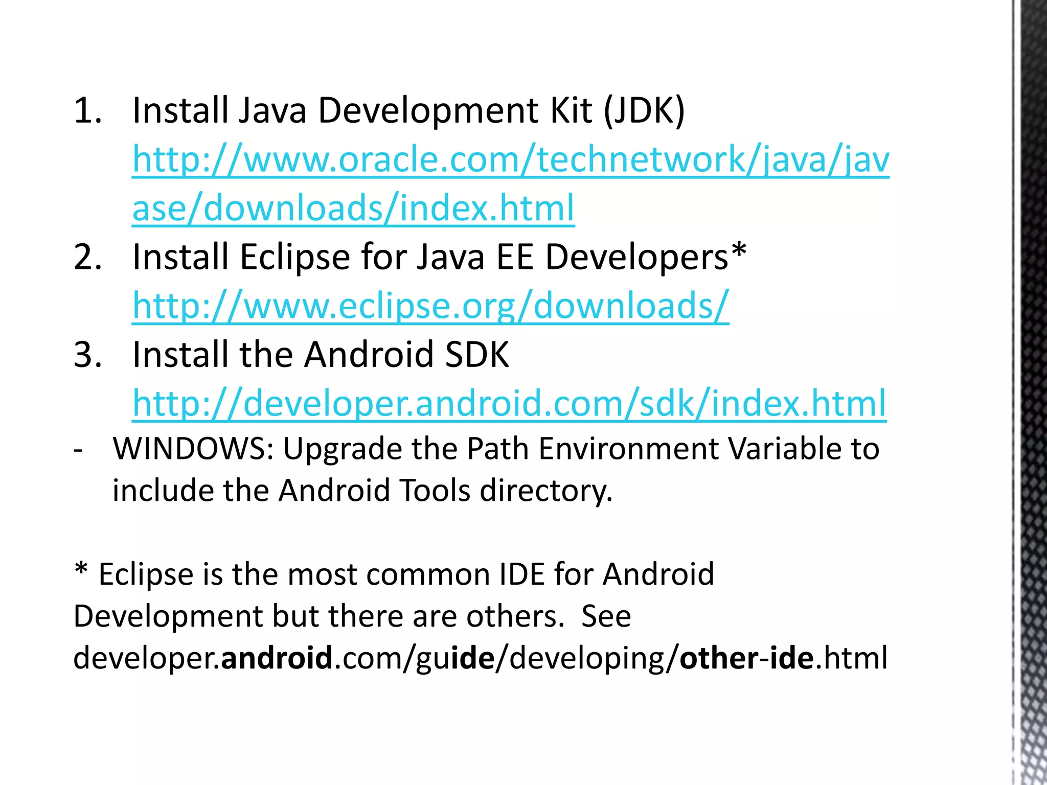 Consists of 12 million lines of code including 3 million lines of XML, 2.8 million lines of C, 2.1 million lines of Java, and 1.75 million lines of C++.Q2 2009 Android had 2.8% share of Worldwide handset shipments