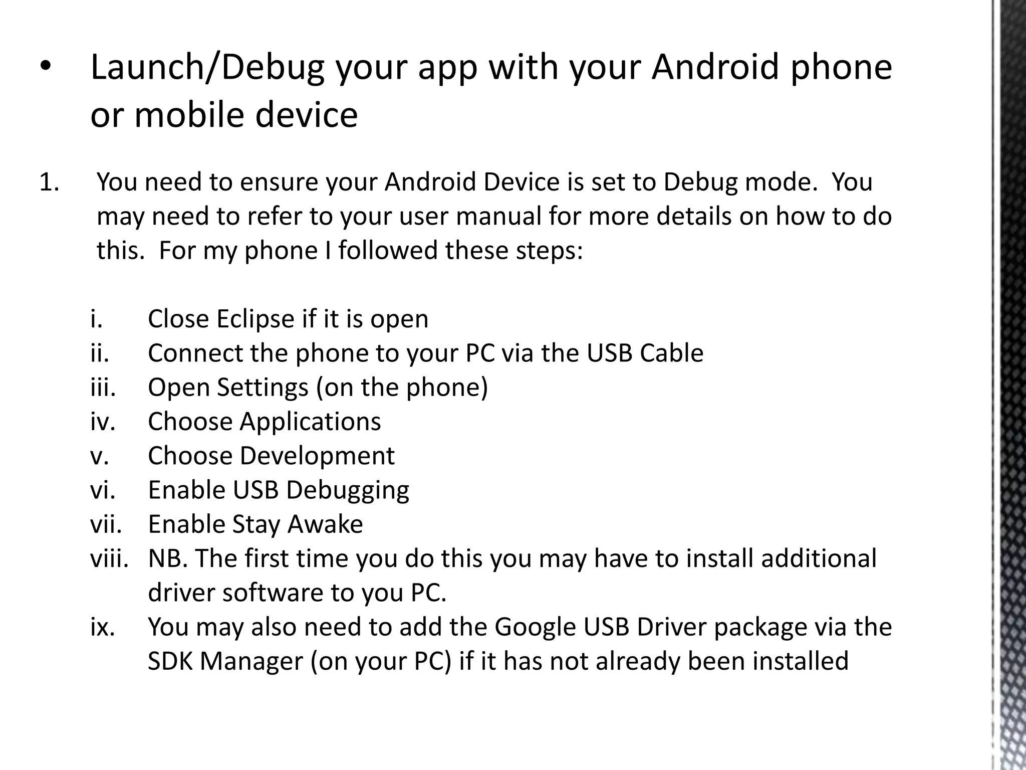 How to create your first App.  Hello World!Image:  www.jeffbots.com