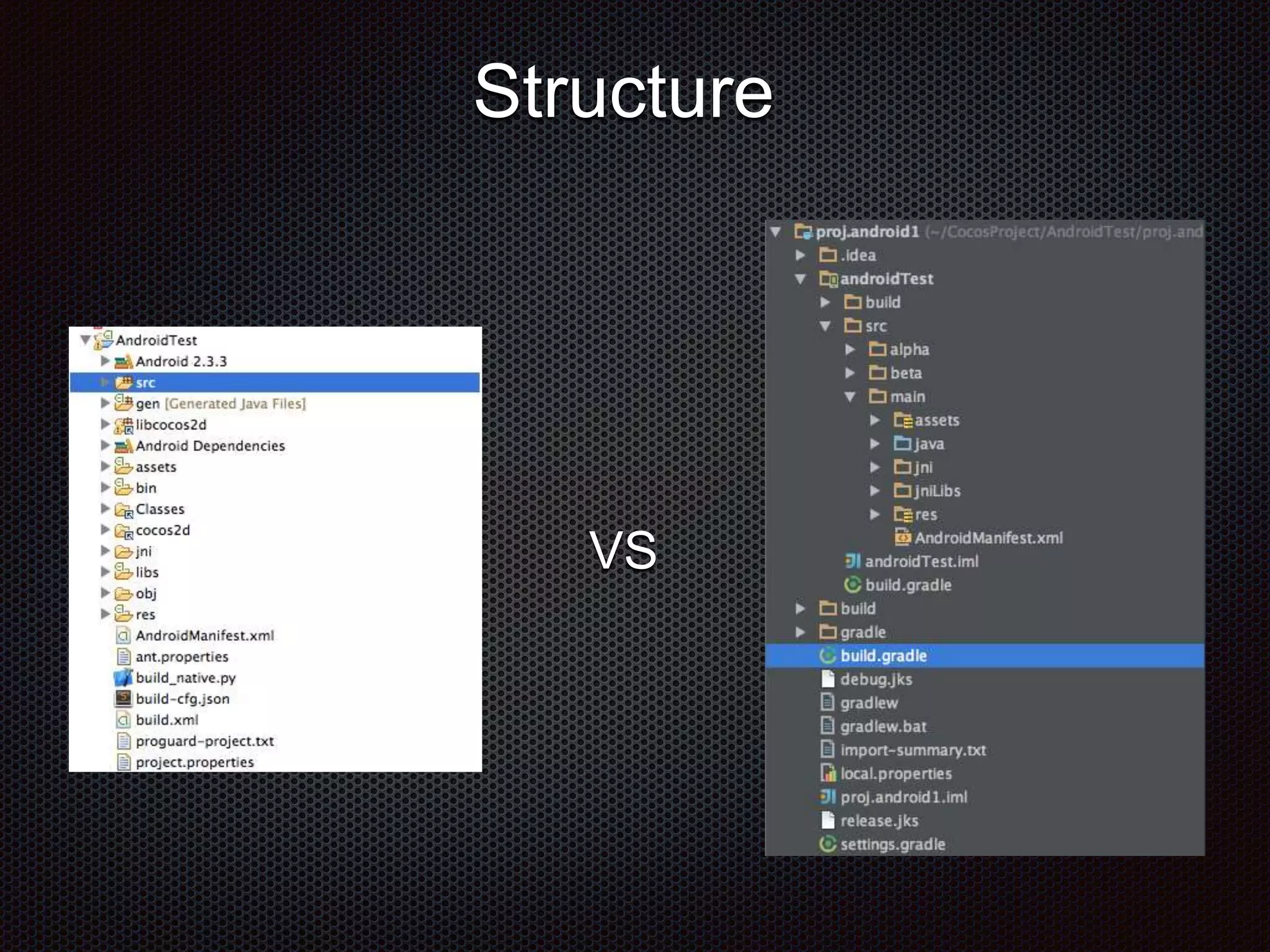 VS
Structure
 