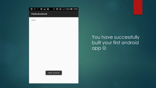 You have successfully
built your first android
app 
 