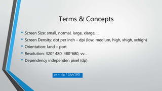 Android supporting multiple screen | PPTX