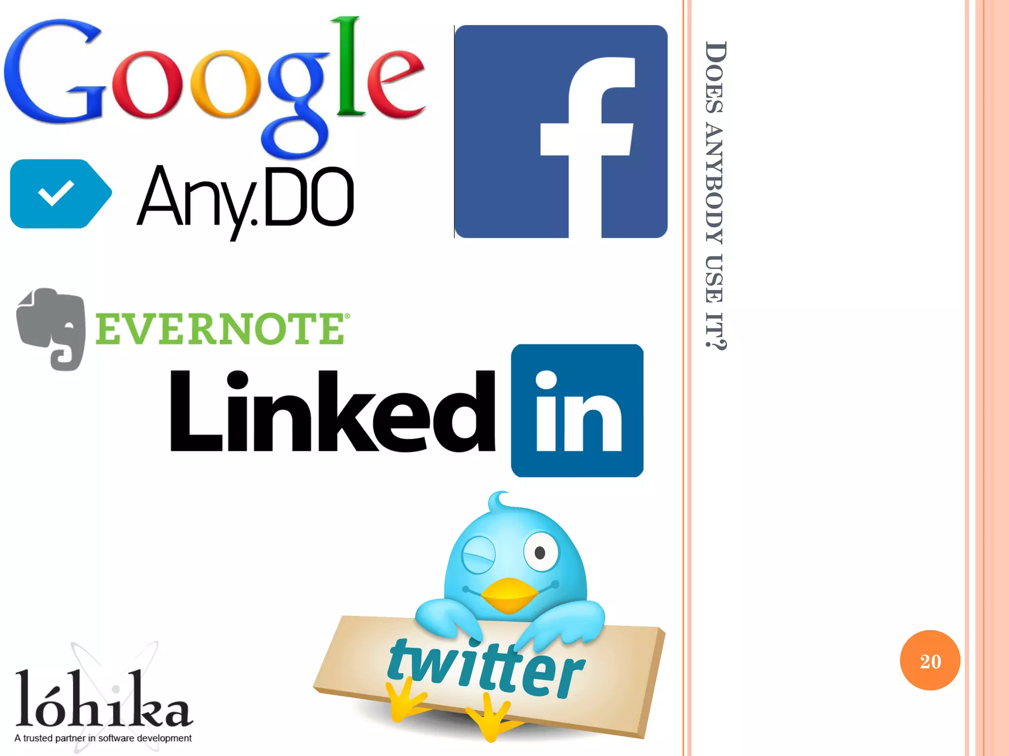 DOESANYBODYUSEIT?
20
 