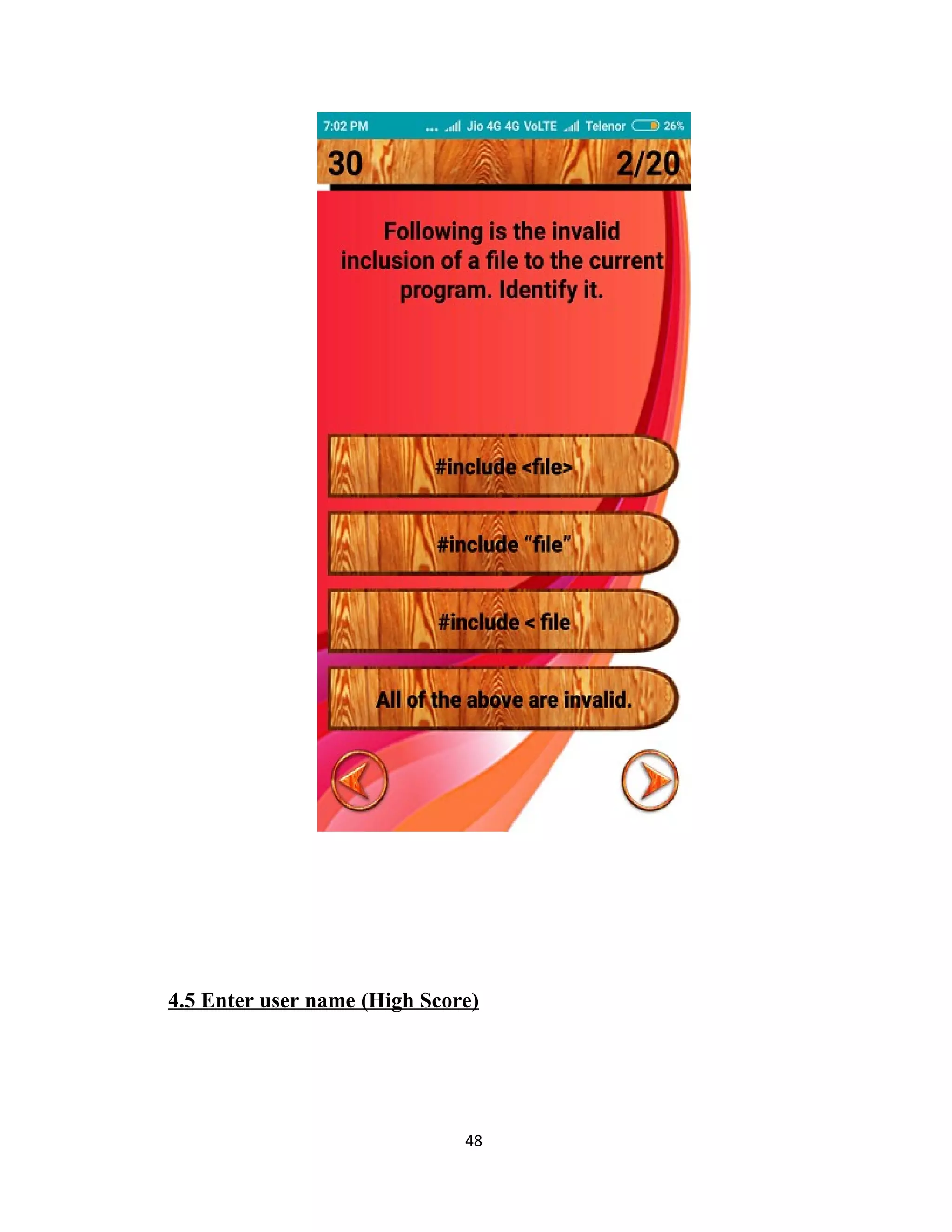 4.5 Enter user name (High Score)
48
 