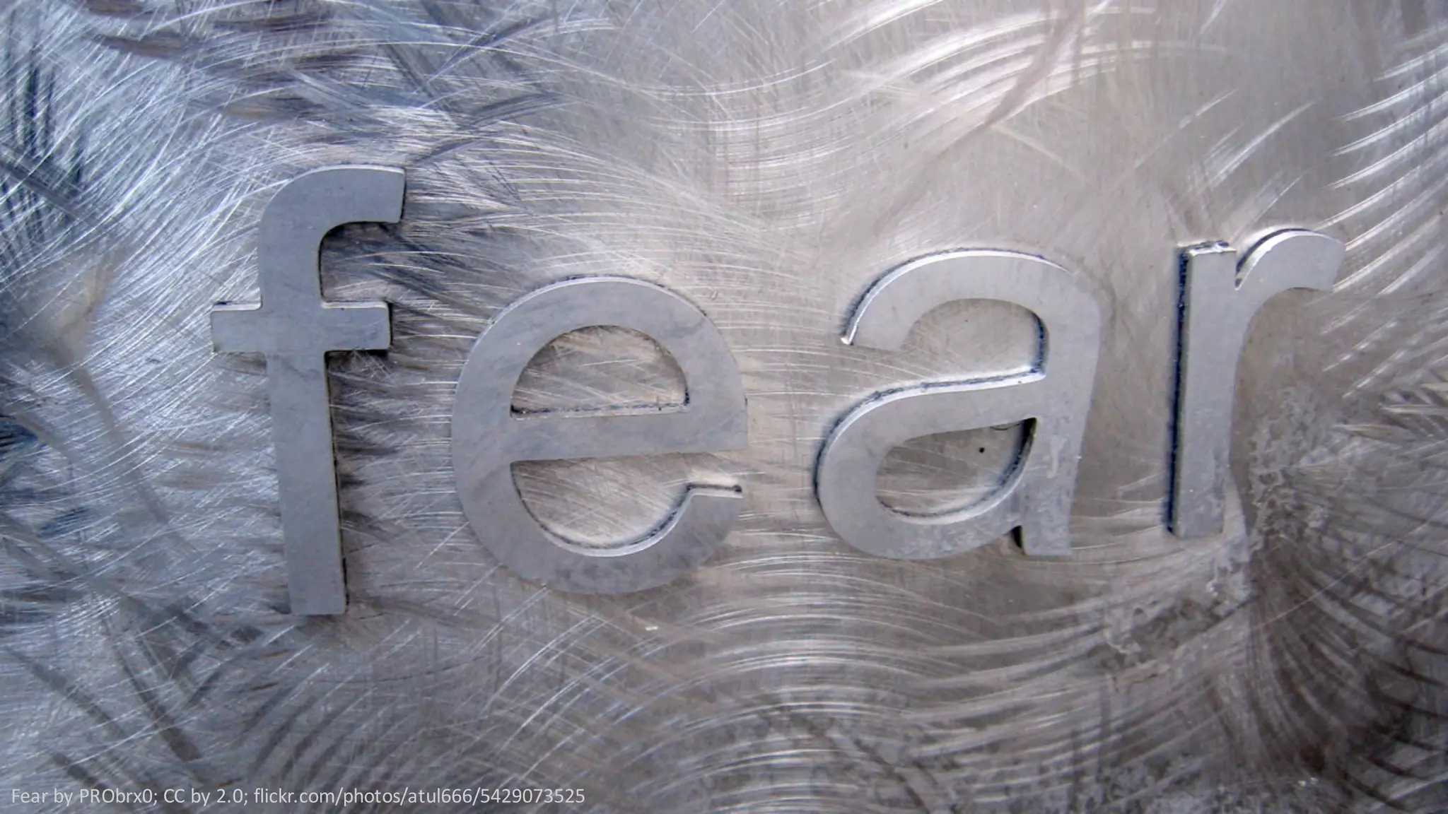 Fear	by	PRObrx0;	CC	by	2.0;	flickr.com/photos/atul666/5429073525
 