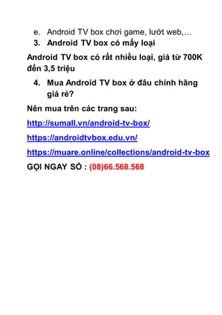 Android tv box | PDF