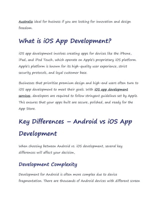 Android vs iOS App Development: A Decision Guide for Australian ...
