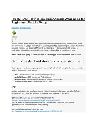 Android wear notes | DOCX