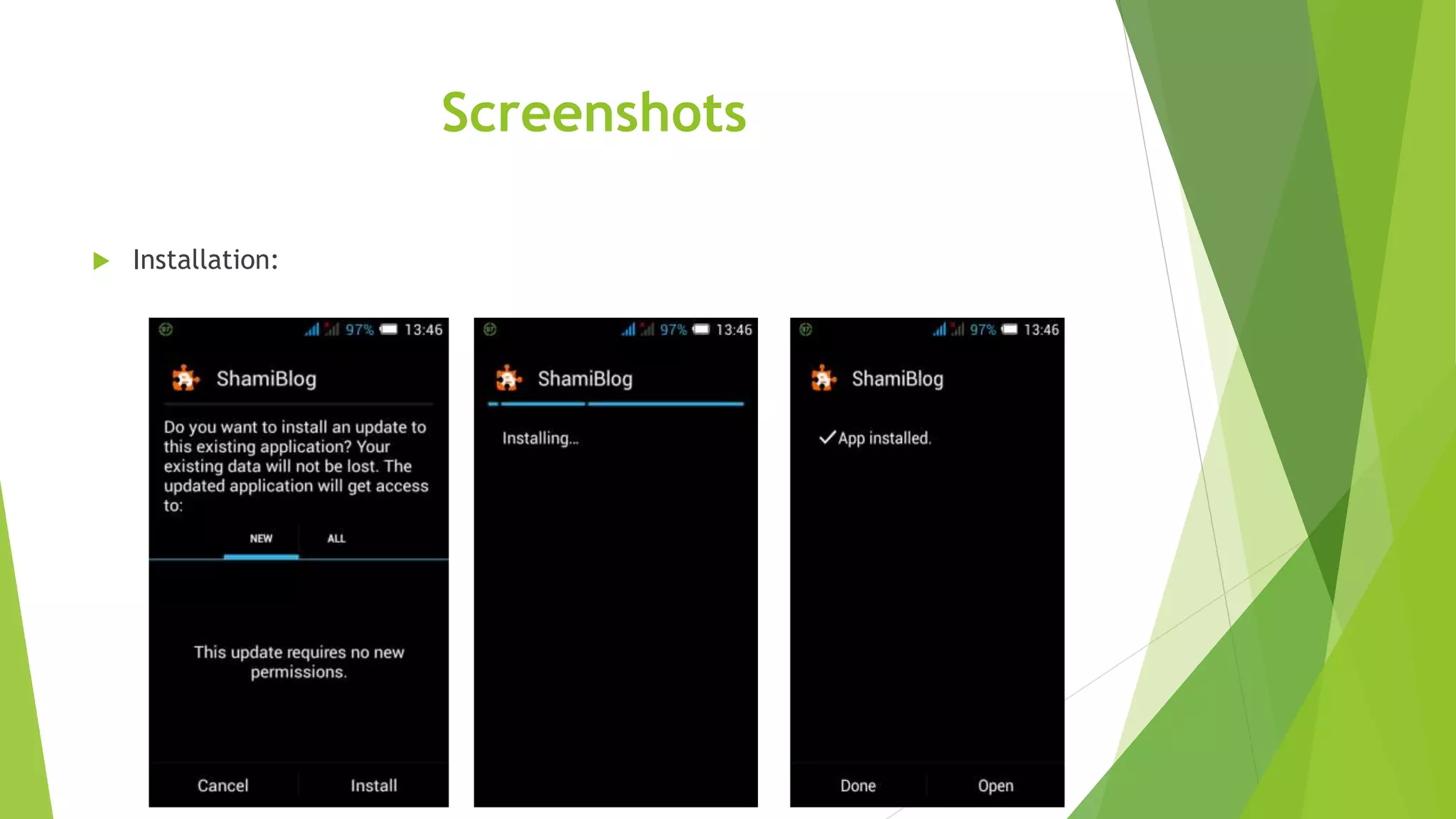 Screenshots
 Installation:
 