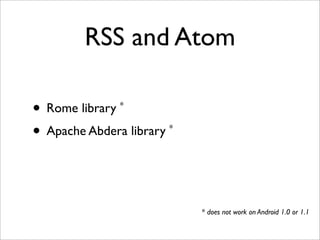 Web Services and Android - OSSPAC 2009